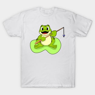 Frog at Fishing with Fishing rod T-Shirt